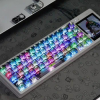 ECHOME Aluminum Mechanical Keyboard Kit Touchable Expansion Screen Wired Hotswap RGB Gasket Programmable Office Gaming Keyboard