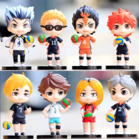 Haikyuu Figure Anime 8pcs/Set Toys Cartoon Shoyo Tobio Kenma Tooru PVC Model Dolls Volleyball Children Gifts Fidget Toys