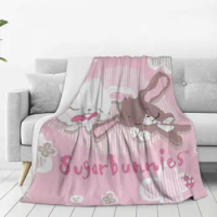 Sugarbunnies Blankets Flannel Multi-function Throw Blankets Sofa Throw Blanket For Home Bedroom Office Throws Bedspread Quilt