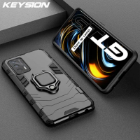 KEYSION Shockproof Armor Case for Realme GT 5G GT Neo Ring Stand Phone back cover for OPPO Realme X7 Max 5G india X7 Pro Ultra
