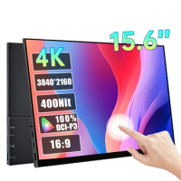15.6 Inch 4K UHD Touch Screen Portable Monitor 3840*2160P HDR 400Nit 100%sRGB 3MS IPS Display For Phone Laptop Xbox PS4/5 Switch