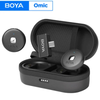 BOYA Omic D/U Wireless Lavalier Lapel Microphone for iPhone iPad Android Type-c Smartphone Youtube Podcast Recording Interview
