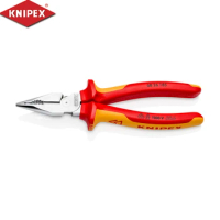 Knipex Insulated Needle Nose Wire Pliers VDE Tested Chrome Plated 185mm Pliers for Soft, Medium and Hard Wires 08 26 185