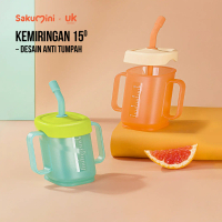 (COD) STOK TERAKHIR !!! Sakumini Curve Straw Training Cup Gelas Botol Minum Latihan Viral Sedotan An
