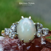 Natural Ethiopian White Opal Ring