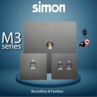 SIMON[European Brand] M3 Siri Hitem Suis / Suis & Soket Outlet 1 Gang TV Outlet  1 Gang Astro Outlet