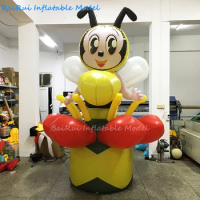 Giant Inflatable Cartoon Bee Air Blow Up Playground Decoration Toys Advertising Props Bee Fairy Doll for Kids Party Supplies