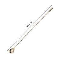 不銹鋼長吧勺雞尾酒攪拌棒（水滴吧勺金色-40.2cm-【2個裝】） 