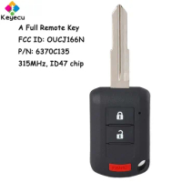 KEYECU Remote Head Car Key With 2+1 3 Buttons 315MHz ID47 Chip for Mitsubishi Eclipse 2018 2019 2020 2021 Fob OUCJ166N 6370C135