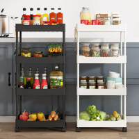 [COD] [tiktok]Cart storage rack kitchen storage rack kitchen storage rack wheel rack bathroom wheel 