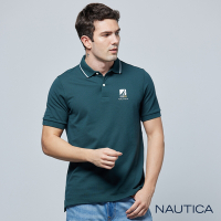 Nautica 男裝 經典素面短袖POLO衫-綠色