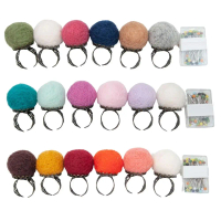 Pin cushion berjarum felt, set 6 keping; kerajinan felt dan kerja jarum; cincin jari pin cushion; co