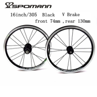 SPOMANN Ultralight Bicycle Wheels 16 Inch BMX Wheelset 11 speeds Folding Bike Wheel V Brake Bicycle Wheel Sets Bicycle Parts