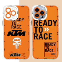 Phone Case for iPhone 7 6s 14 Pro 13 Pro Max X XS 12 Mini 8 SE 15 Plus XR 11 8 Cover Clear Silicone Motorcycle Racing-KTMM