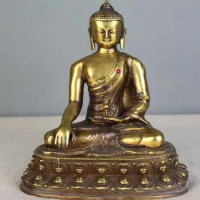 Copper Statue Pure copper Tibetan Buddha handmade inlaid Buddha statue, steel Buddha statue, home furnishing craft supplies