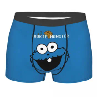 Custom Cool Cartoon Cookie Monster Boxers Shorts Panties Male Underpants Comfortable Funny Happy Briefs Underwear