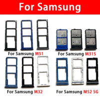 10 Pcs SIM Card Tray For Samsung M31S M32 M51 M52 Sim Card Tray Slot Holder Replacement Parts