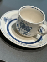 日本制 西洋風北歐青花藍染咖啡杯碟，超可愛北歐風青花洋蔥紋，