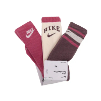 【NIKE 耐吉】襪子 Everyday Plus Cushioned 粉紅 棕 米白 長襪 中筒襪 三入(DX7665-909)
