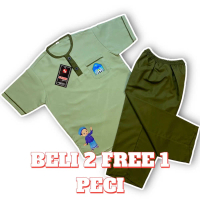 Stelan baju koko anak muslim terbaru usia 1-8th Celana Kurta Lembut Nyaman Panjang Setelan Pendek