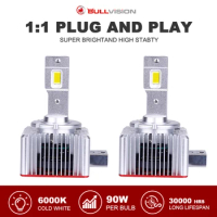 Bullvision Plug and Play LED D1S D3S D4S Led D2S D5S D8S Headlight Bulbs 30000/Lm 6000KWhite 90W Car LED lights