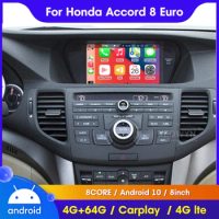 For Acura TSX For Honda Accord Euro Mk8 2009 2010 2011 2012 2013 2014 Android 10 Multimedia Player Car Radio GPS Apple Carplay