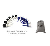 塑膠高爾夫球托 球釘 球TEE 球梯(57mm 62mm) 搭灰色束口收納包 T190 24入