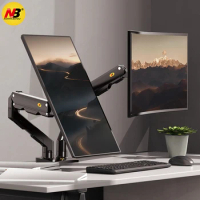 NB G55 Mechanical Spring Arm 27-34 Inch Dual Arc Screen Desktop Monitor Holder 5-16kgs Ultra Wide Monitor Mount with USB Port