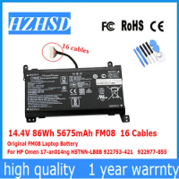 14.4V 86Wh 5675mAh Original FM08 Laptop Battery For HP Omen 17-an014ng HSTNN-LB8B 922753-421 922977-855 16 Cables