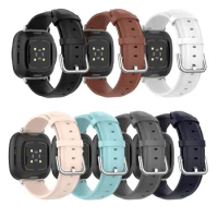 Genuine Leather Watch Strap For Fitbit Versa 2 3 4 Smart Watch Steel Buckle Band Bracelet For Fitbit Sense 2 /blaze Correa