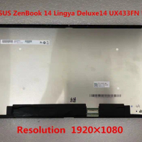 Pantalla LCD de 14 pulgadas perfecta, montaje de cristal sin bisel, FHD, 1920x1080, para ASUS ZenBook 14, Lingya Deluxe14, UX433
