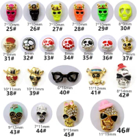 10pcs/bag Japan Korea 3D Nail Art Accessories Metal Kawaii Ghosts Skull Halloween Nail Parts Charm Nail Materials Supplies