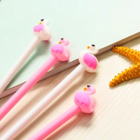 24 Pcs Wholesale Japanese and Korean Girls' Hearts Cartoon Unicorn Gel Pen Fire Bird Pen Student Writing Office Pens