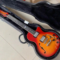 Good quality F hole 12 string Electric Guitar with hardcase