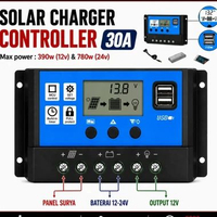 Solar Charger Controller 30A LCD LED Display Solar PWM USB Solar Panel Charger