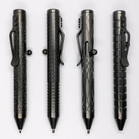 Titanium Alloy Tactical Bolt Action Pen EDC Ballpoint Pen for Job, Office Black