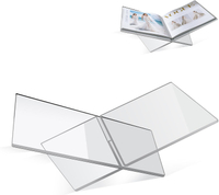 Clear Acrylic Book Stand – Large 12.6 x 6.7 x 5 in Book Holder for Cookbooks Bibles Art & Coffee Tab