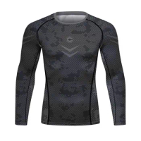 Men's Compression Sports Shirt Men Athletic Comfortable Long Sleeves Tshirt for Sports Workout（22435）