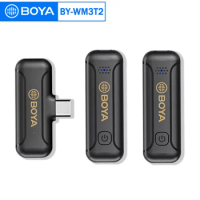 BOYA BY-WM3T2 Professional Wireless Lavalier Lapel Mini Microphone for iphone ipad Android Live Broadcast Streaming Vlogging
