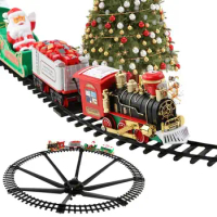 Christmas Electric Train Toy Set Railway Train Track Frame With Sound Light Christmas Tree Decors Kid Toy New Year Xmas Gift