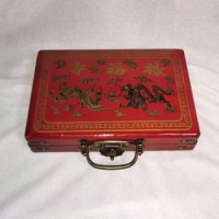 Melamine Mahjong Dormitory Entertainment Supplies Comes with Antique Leather Boxes and English Instructions