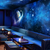 北歐夜空壁畫天花板星空墻紙現代3d立體墻布銀河系吊頂壁紙