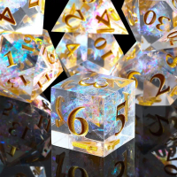 Applicable to DND Dice Set Handmade 7 Accessories Dice for Dungeons and Dragons TTRPG Games, Multi-S