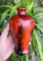 紋路漂亮 大紅酸枝紅木花瓶 整木酸枝木花瓶