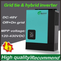 5000W Grid-tie Solar Inverter Hybrid On&amp;Off Grid MPP 48V 5KW Inverter with Parallel Compatible Lithium Batteries Pure Sine Wave