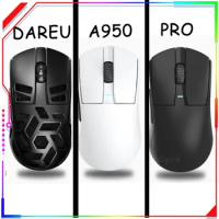 Dareu A950 PRO Mouse 4k PAW3395 Wireless Bluetooth portable Tri-Mode RGB Gaming Mouse For Computer K