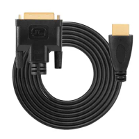 Black 3/5Meter Durable Portable Monitor Cable HDMI-compatible to DVI Cable Rated High Speed Bi-Directional HDTV to DVI Cable