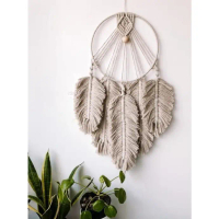 READY STOK)  hiasan dinding macrame walhanging/macrame hiasan dinding daun warna/ dekorasi dinding/ 