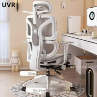UVR Home Office Chair Ergonomic Backrest Chair Sedentary Comfort Recliner Sponge Cushion with Footrest Adjustable Gaming Chair