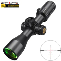 WestHunter HD 3-12X44 SFIR FFP Compact Scope First Focal Plane Hunting Riflescope Glass Etched Reticle Side Focus Optics Airgun